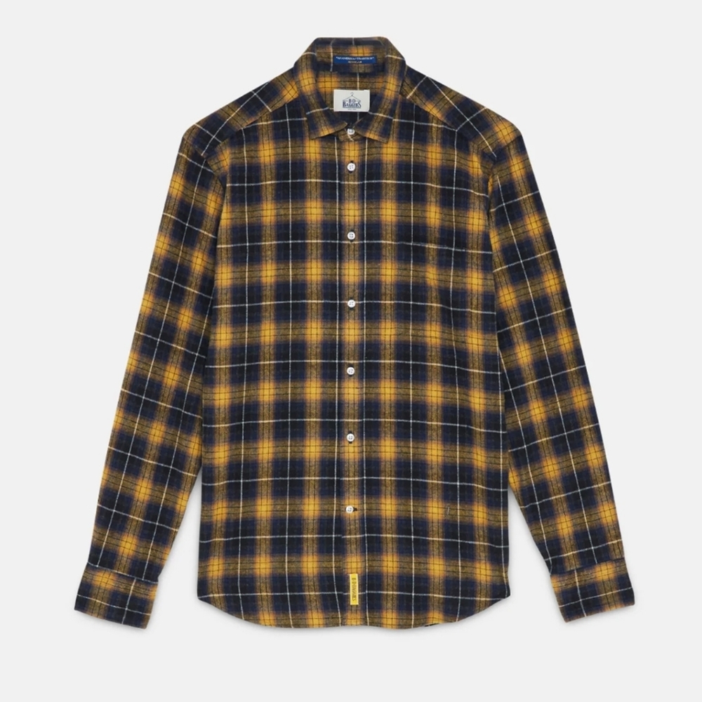 B.D. Baggies Bradford Madras Flannel Button Down Shirt Size Large